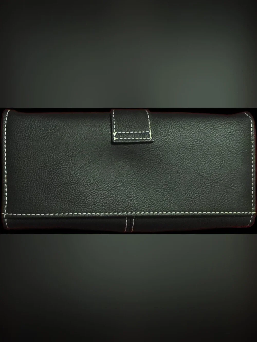 Black Wallet with Contrast Stitching